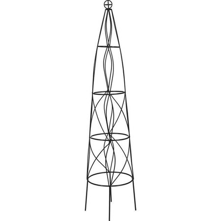 GREENGRASS 51 in. Cone Obelisk Black Rust Resistant GR932746